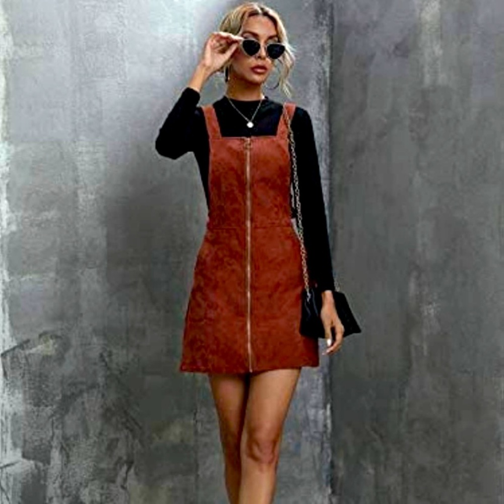 Women's Corduroy Overall Dress with Pockets